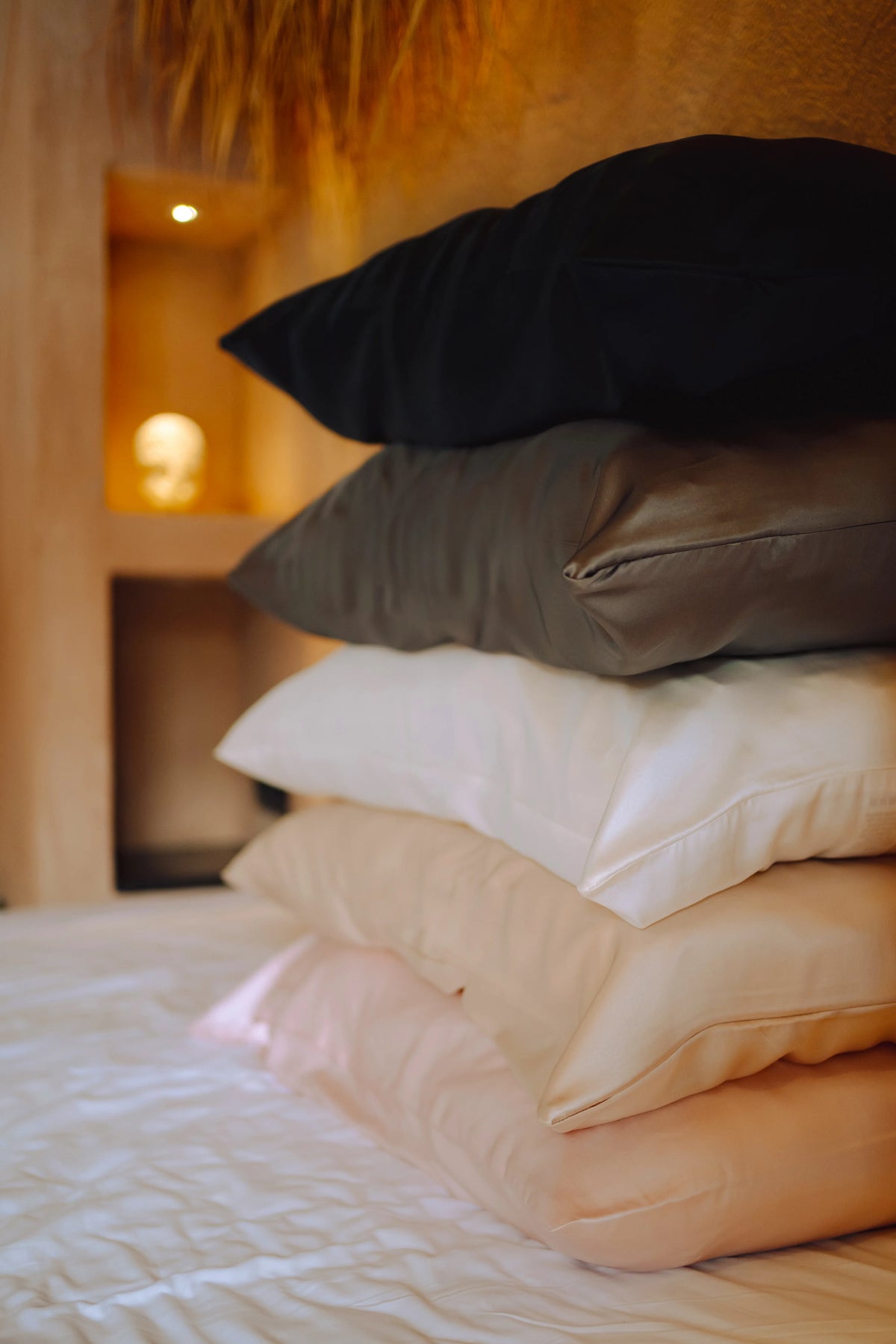 mixed colours silk pillowcases